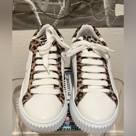 NWOT Voile Blanche Lipari Sneakers- Leather- White w/ Leopard Print - Picture 4 of 16